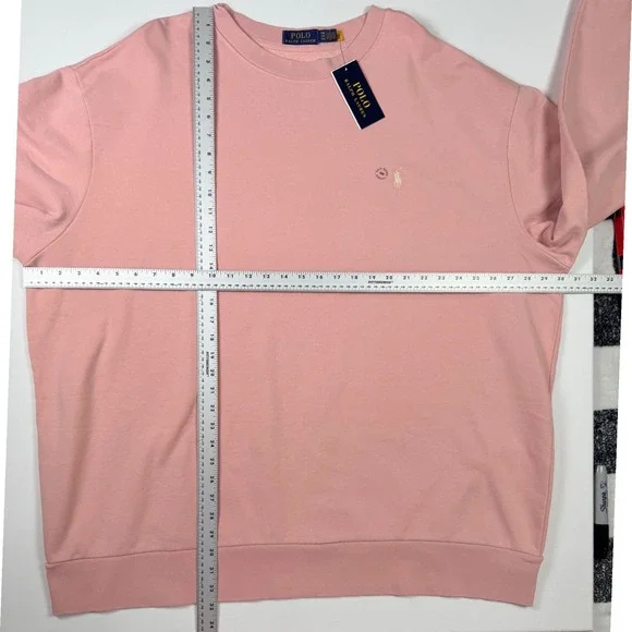Polo Ralph Lauren Sweatshirt Mens 3XB Pink NEW French Terry Crewneck Pony Logo - Picture 12 of 13